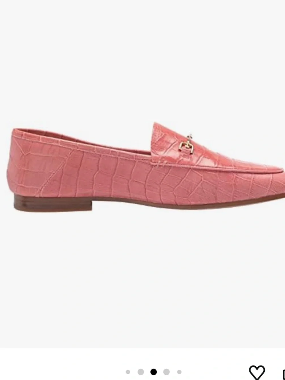 Sam Edelman Pink Croc-Embossed Leather Bit Loafer - Picture 3 of 12